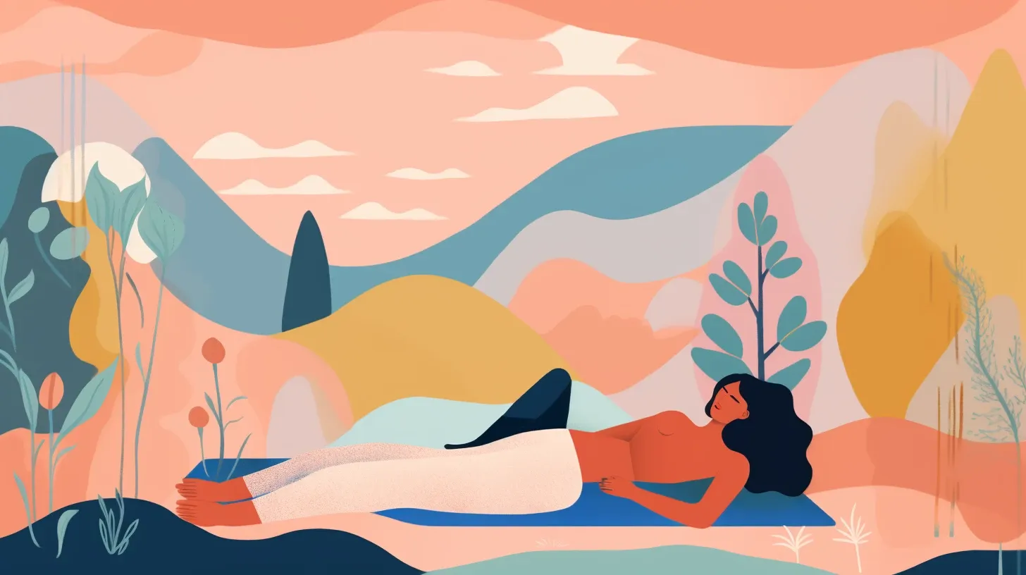 an illustration of a woman lying down practicing yoga nidra